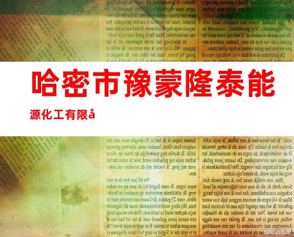 哈密市豫蒙隆泰能源化工有限公司